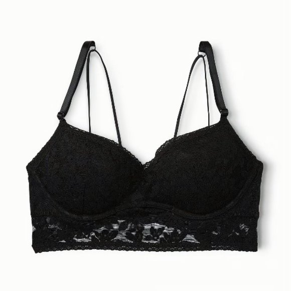 Victoria's Secret PINK Lace Push Up Bralette Bra S-DD Strappy Back 32DD 34DD - Picture 2 of 7